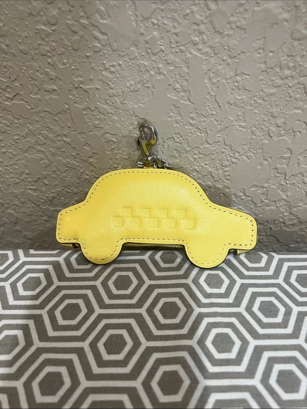 Coach Yellow Car Keychain Charm